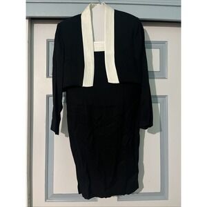 JR Nites Petites By Caliendo Sz 10P Black Spaghetti Strap‎ Dress With Jacket